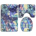 thumbnail image 1 of PUDMAD Death Moth 3 Piece Bathroom Rugs Set Bath Rug Contour Mat and Toilet Lid Cover, 1 of 2