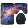 thumbnail image 1 of PUDMAD Deep Outer Space Stars Nebula 3 Piece Bathroom Rugs Set Bath Rug Contour Mat and Toilet Lid Cover, 1 of 2