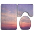 thumbnail image 1 of PUDMAD Deeply Purple Sunset 3 Piece Bathroom Rugs Set Bath Rug Contour Mat and Toilet Lid Cover, 1 of 2