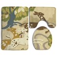 thumbnail image 1 of PUDMAD Deer Background 3 Piece Bathroom Rugs Set Bath Rug Contour Mat and Toilet Lid Cover, 1 of 2