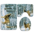 thumbnail image 1 of PUDMAD Deer Elk Sunlight in Grassland 3 Piece Bathroom Rugs Set Bath Rug Contour Mat and Toilet Lid Cover, 1 of 2