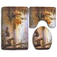 thumbnail image 1 of PUDMAD Deers River Forest 3 Piece Bathroom Rugs Set Bath Rug Contour Mat and Toilet Lid Cover, 1 of 2