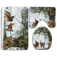 thumbnail image 1 of PUDMAD Deers Under Tree Winter 3 Piece Bathroom Rugs Set Bath Rug Contour Mat and Toilet Lid Cover, 1 of 2