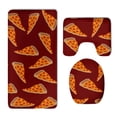 thumbnail image 1 of PUDMAD Delicious Pizza Super 3 Piece Bathroom Rugs Set Bath Rug Contour Mat and Toilet Lid Cover, 1 of 2