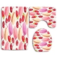 thumbnail image 1 of PUDMAD Delisieuse Pink 3 Piece Bathroom Rugs Set Bath Rug Contour Mat and Toilet Lid Cover, 1 of 2