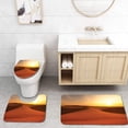 thumbnail image 1 of PUDMAD Desert Footprints on Sand Dunes at Sunrise Hot Dubai Landscape Travel Destination Dark Orange 3 Piece Bathroom Rugs Set Bath Rug Contour Mat and Toilet Lid Cover, 1 of 2