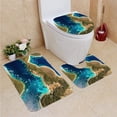 thumbnail image 1 of PUDMAD Desert Island 3 Piece Bathroom Rugs Set Bath Rug Contour Mat and Toilet Lid Cover, 1 of 2