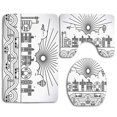thumbnail image 1 of PUDMAD Detroit Detroit City Typography Building Letters Transportation Air Balloon 3 Piece Bathroom Rugs Set Bath Rug Contour Mat and Toilet Lid Cover, 1 of 2