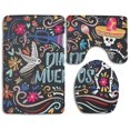thumbnail image 1 of PUDMAD Dia De Muertos 3 Piece Bathroom Rugs Set Bath Rug Contour Mat and Toilet Lid Cover, 1 of 2