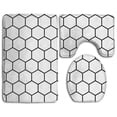 thumbnail image 1 of PUDMAD Diamond 3 Piece Bathroom Rugs Set Bath Rug Contour Mat and Toilet Lid Cover, 1 of 2