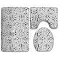 thumbnail image 1 of PUDMAD Dice 3 Piece Bathroom Rugs Set Bath Rug Contour Mat and Toilet Lid Cover, 1 of 2