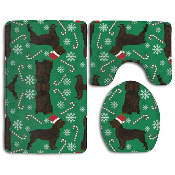 PUDMAD Dill Pickles 3 Piece Bathroom Rugs Set Bath Rug Contour Mat and Toilet Lid Cover