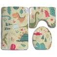 thumbnail image 1 of PUDMAD Dinos 3 Piece Bathroom Rugs Set Bath Rug Contour Mat and Toilet Lid Cover, 1 of 2
