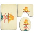 thumbnail image 1 of PUDMAD Dinosaur Antics 3 Piece Bathroom Rugs Set Bath Rug Contour Mat and Toilet Lid Cover, 1 of 2
