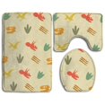 thumbnail image 1 of PUDMAD Dinosaur Footprint 3 Piece Bathroom Rugs Set Bath Rug Contour Mat and Toilet Lid Cover, 1 of 2