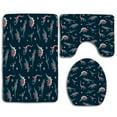 thumbnail image 1 of PUDMAD Dinosaur Funny 3 Piece Bathroom Rugs Set Bath Rug Contour Mat and Toilet Lid Cover, 1 of 2