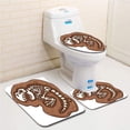 thumbnail image 1 of PUDMAD Dinosaur T Rex Fossil in Ground Clip Art Style Dead Bones Archeology Prehistory 3 Piece Bathroom Rugs Set Bath Rug Contour Mat and Toilet Lid Cover, 1 of 2