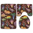 thumbnail image 1 of PUDMAD Dinosaurs and Plant 3 Piece Bathroom Rugs Set Bath Rug Contour Mat and Toilet Lid Cover, 1 of 2