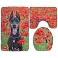thumbnail image 1 of PUDMAD Doberman Pinscher 3 Piece Bathroom Rugs Set Bath Rug Contour Mat and Toilet Lid Cover, 1 of 2