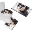 thumbnail image 1 of PUDMAD Dog Muzzle Fluffy Collar 3 Piece Bathroom Rugs Set Bath Rug Contour Mat and Toilet Lid Cover, 1 of 2
