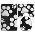 thumbnail image 1 of PUDMAD Dog Paw Prints 3 Piece Bathroom Rugs Set Bath Rug Contour Mat and Toilet Lid Cover, 1 of 2
