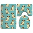 thumbnail image 1 of PUDMAD Dog Printing 3 Piece Bathroom Rugs Set Bath Rug Contour Mat and Toilet Lid Cover, 1 of 2