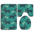 thumbnail image 1 of PUDMAD Dog and 3 Piece Bathroom Rugs Set Bath Rug Contour Mat and Toilet Lid Cover, 1 of 2