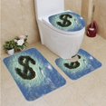 thumbnail image 1 of PUDMAD Dollar Sign Island 3 Piece Bathroom Rugs Set Bath Rug Contour Mat and Toilet Lid Cover, 1 of 2