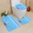 thumbnail image 1 of PUDMAD Dolphin 3 Piece Bathroom Rugs Set Bath Rug Contour Mat and Toilet Lid Cover, 1 of 2