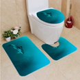 thumbnail image 1 of PUDMAD Dolphin Attack 3 Piece Bathroom Rugs Set Bath Rug Contour Mat and Toilet Lid Cover, 1 of 2