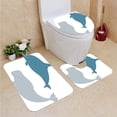 thumbnail image 1 of PUDMAD Dolphin Beluga 3 Piece Bathroom Rugs Set Bath Rug Contour Mat and Toilet Lid Cover, 1 of 2