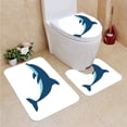 thumbnail image 1 of PUDMAD Dolphin Cartoon Character 3 Piece Bathroom Rugs Set Bath Rug Contour Mat and Toilet Lid Cover, 1 of 2