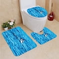thumbnail image 1 of PUDMAD Dolphin Jumping Out Atlantic Ocean in Maine 3 Piece Bathroom Rugs Set Bath Rug Contour Mat and Toilet Lid Cover, 1 of 2