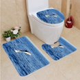 thumbnail image 1 of PUDMAD Dolphin Jumps Out sea Water 3 Piece Bathroom Rugs Set Bath Rug Contour Mat and Toilet Lid Cover, 1 of 2