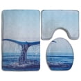 thumbnail image 1 of PUDMAD Dolphin Ocean 3 Piece Bathroom Rugs Set Bath Rug Contour Mat and Toilet Lid Cover, 1 of 2