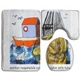 thumbnail image 1 of PUDMAD Dolphin Safe Tuba 3 Piece Bathroom Rugs Set Bath Rug Contour Mat and Toilet Lid Cover, 1 of 2