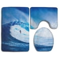 thumbnail image 1 of PUDMAD Dolphin Smiling 3 Piece Bathroom Rugs Set Bath Rug Contour Mat and Toilet Lid Cover, 1 of 2