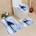 thumbnail image 1 of PUDMAD Dolphin fin in se 3 Piece Bathroom Rugs Set Bath Rug Contour Mat and Toilet Lid Cover, 1 of 2