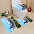 thumbnail image 1 of PUDMAD Dolphins 3 Piece Bathroom Rugs Set Bath Rug Contour Mat and Toilet Lid Cover, 1 of 2