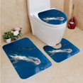thumbnail image 1 of PUDMAD Dolphins 3 Piece Bathroom Rugs Set Bath Rug Contour Mat and Toilet Lid Cover, 1 of 2