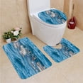 thumbnail image 1 of PUDMAD Dolphins Jumping 3 Piece Bathroom Rugs Set Bath Rug Contour Mat and Toilet Lid Cover, 1 of 2