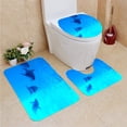 thumbnail image 1 of PUDMAD Dolphins Swimming Underwater in Water 3 Piece Bathroom Rugs Set Bath Rug Contour Mat and Toilet Lid Cover, 1 of 2