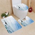 thumbnail image 1 of PUDMAD Dolphins Swimming in Ocean 3 Piece Bathroom Rugs Set Bath Rug Contour Mat and Toilet Lid Cover, 1 of 2