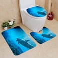 thumbnail image 1 of PUDMAD Dolphins Underwater 3 Piece Bathroom Rugs Set Bath Rug Contour Mat and Toilet Lid Cover, 1 of 2