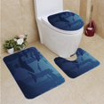 thumbnail image 1 of PUDMAD Dolphins Underwater Ruins 3 Piece Bathroom Rugs Set Bath Rug Contour Mat and Toilet Lid Cover, 1 of 2