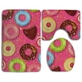 thumbnail image 1 of PUDMAD Donut Roll 3 Piece Bathroom Rugs Set Bath Rug Contour Mat and Toilet Lid Cover, 1 of 2