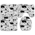 thumbnail image 1 of PUDMAD Doodle Cute Kitty Faces Funny Hipster Heads Humor Comic Whiskers Meow 3 Piece Bathroom Rugs Set Bath Rug Contour Mat and Toilet Lid Cover, 1 of 2