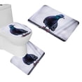 thumbnail image 1 of PUDMAD Dove Bird Wire Sit 3 Piece Bathroom Rugs Set Bath Rug Contour Mat and Toilet Lid Cover, 1 of 2