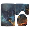 thumbnail image 1 of PUDMAD Dragon Fall Fire 3 Piece Bathroom Rugs Set Bath Rug Contour Mat and Toilet Lid Cover, 1 of 2