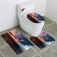 thumbnail image 1 of PUDMAD Dramatic Sunset Over sea 3 Piece Bathroom Rugs Set Bath Rug Contour Mat and Toilet Lid Cover, 1 of 2
